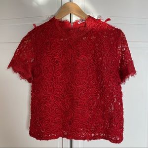 Zara Red Lace Top